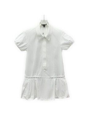 Louis Vuitton White Cotton Puff-Sleeve Shirt Dress